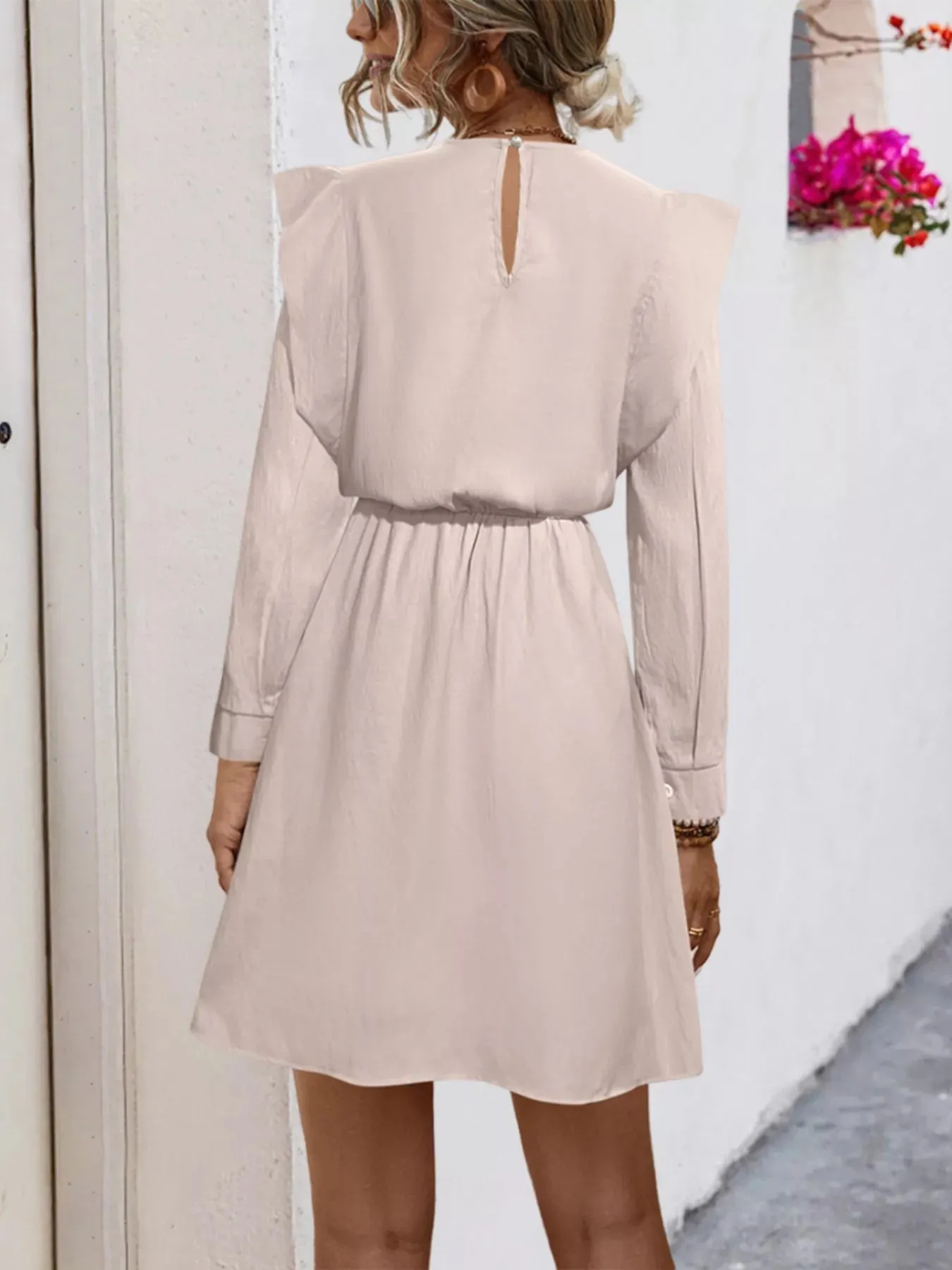 Ruffled Long Sleeve Mini Dress sold by Charming Charlie product image thumbnail 2