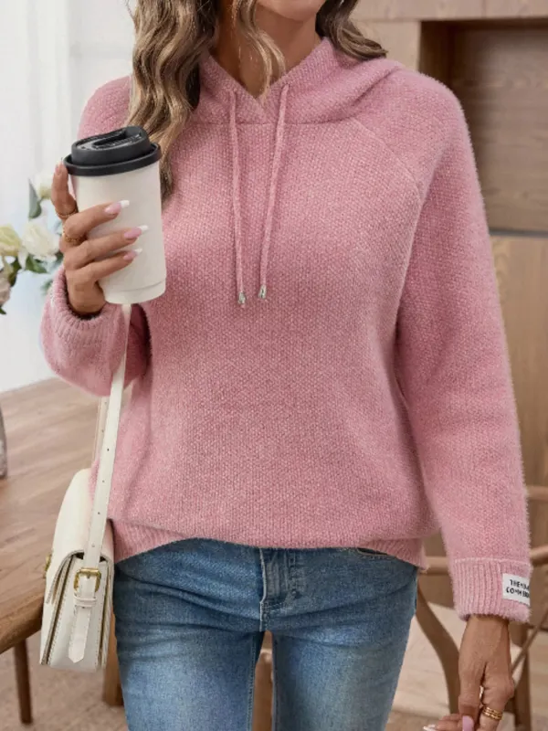 Long Sleeve Drawstring Hooded Sweater sold by Charming Charlie