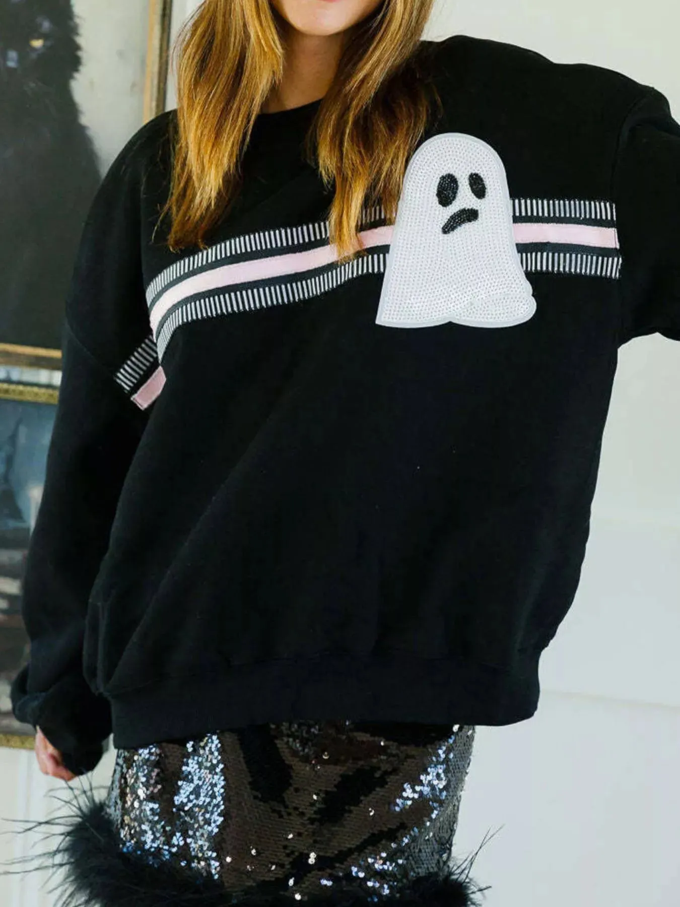 Halloween Sequin Round Neck Sweatshirt sold by Charming Charlie product image thumbnail 5