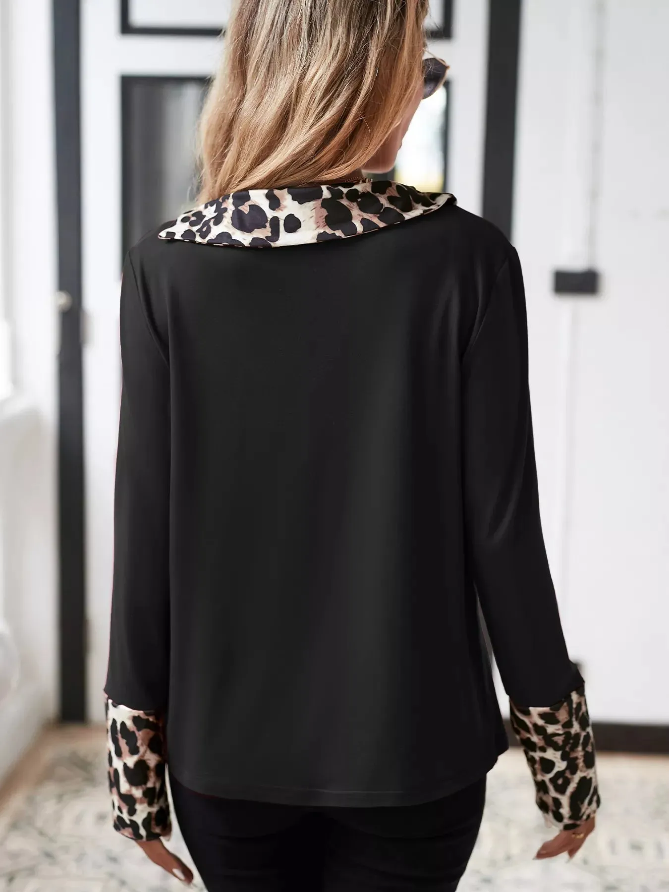 Leopard Long Sleeve Blouse sold by Charming Charlie product image thumbnail 2