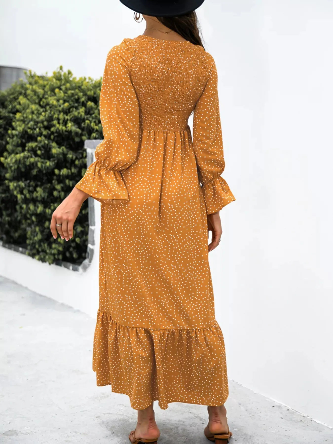 Ruffled Printed Long Sleeve Maxi Dress sold by Charming Charlie product image thumbnail 3