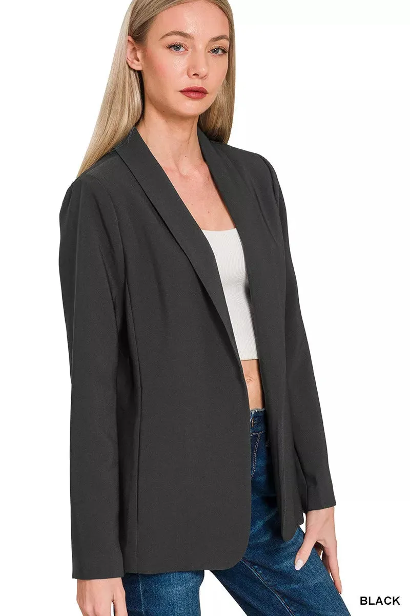 Zenana Woven Long Sleeve Blazer With Lining sold by Charming Charlie product image thumbnail 2