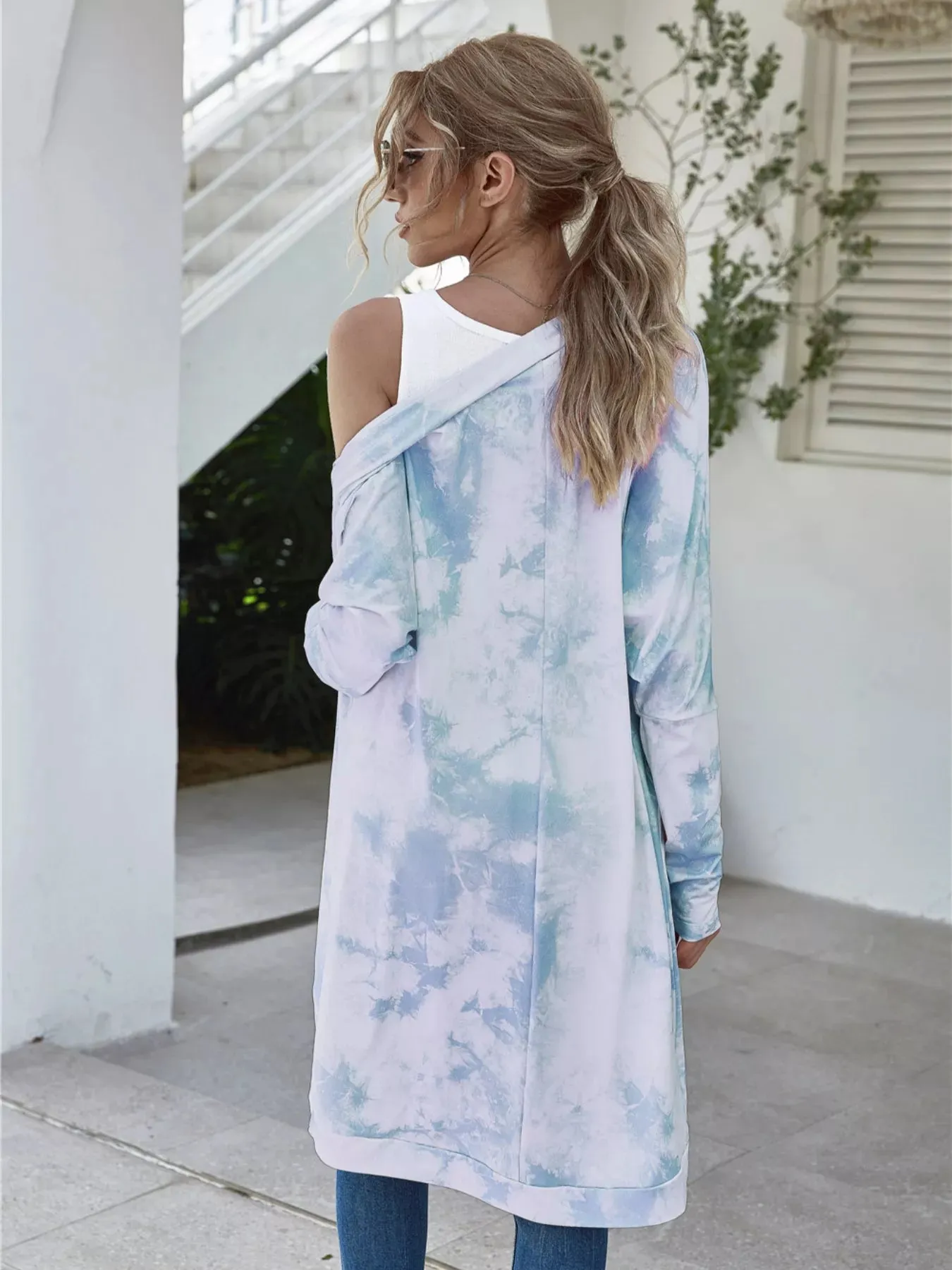 Tie-Dye Oversized Open Front Cardigan sold by Charming Charlie product image thumbnail 2