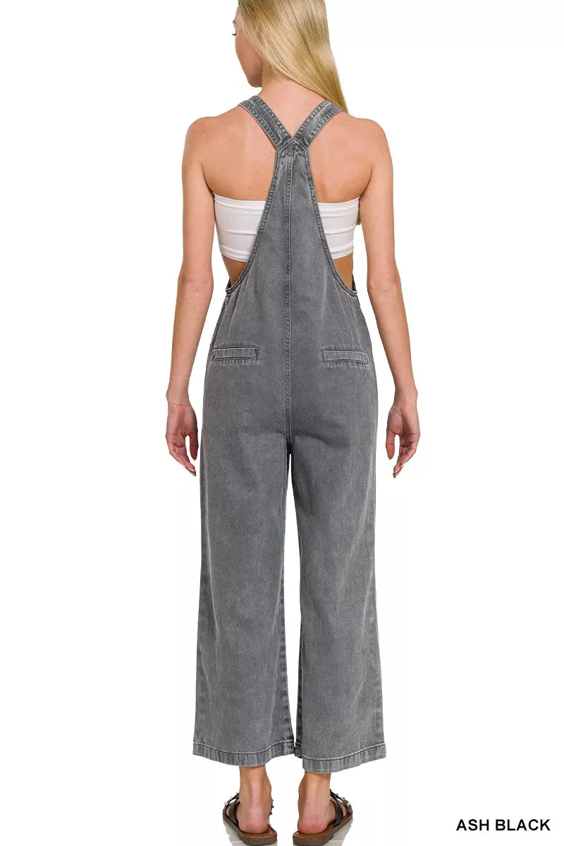 Zenana Washed Knot Strap Pockets Jumpsuit sold by Charming Charlie product image thumbnail 3