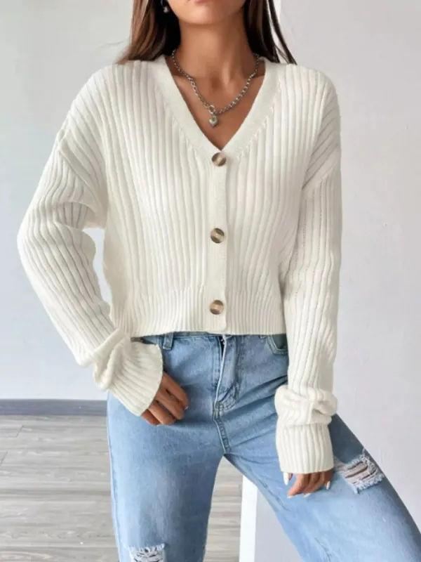 V-Neck Button-Up Cardigan sold by Charming Charlie