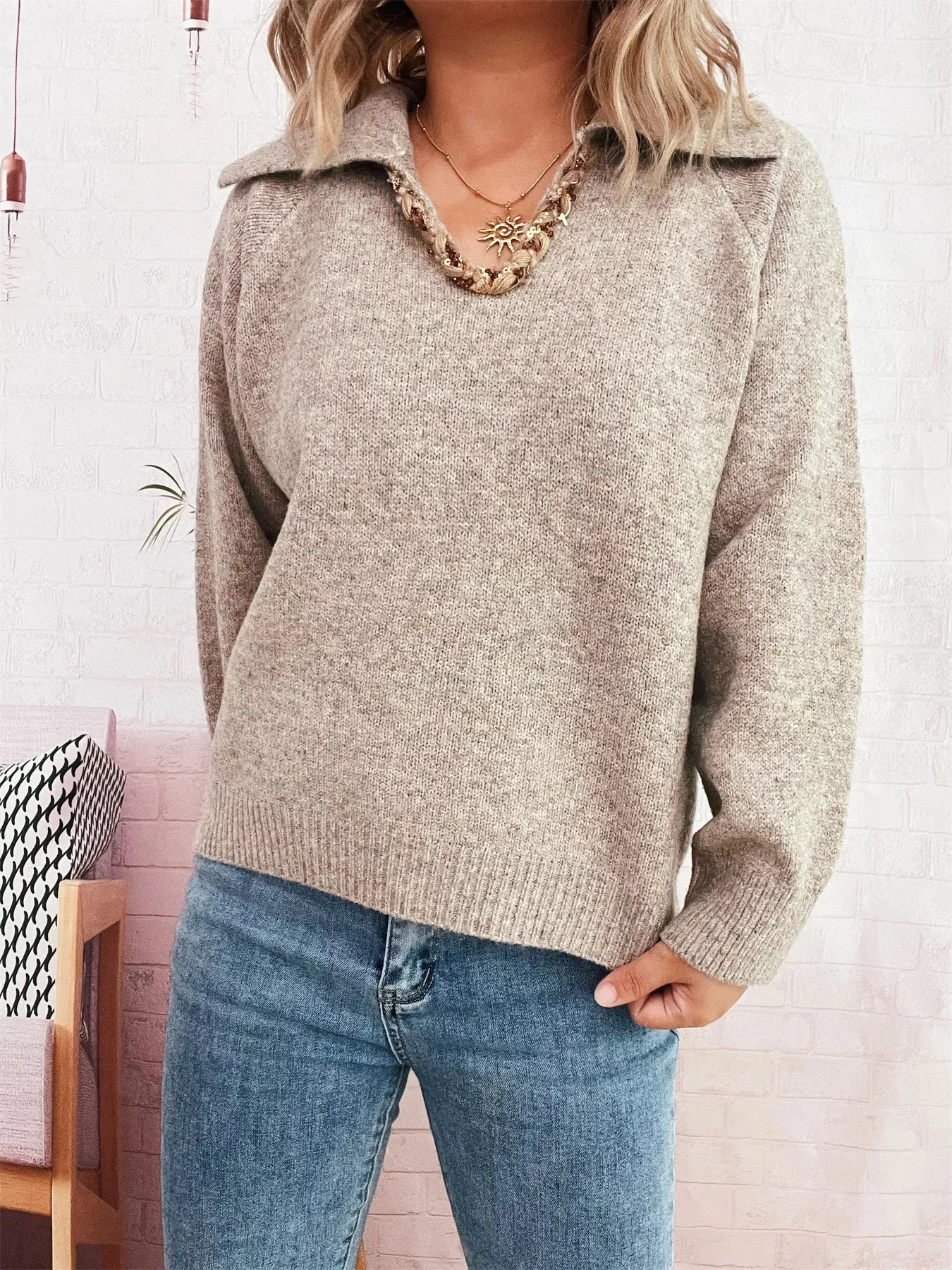 Ribbed Hem Raglan Sleeve Sweater sold by Charming Charlie product image thumbnail 4