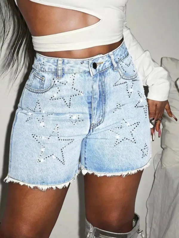 Star Raw Hem Denim Shorts sold by Charming Charlie