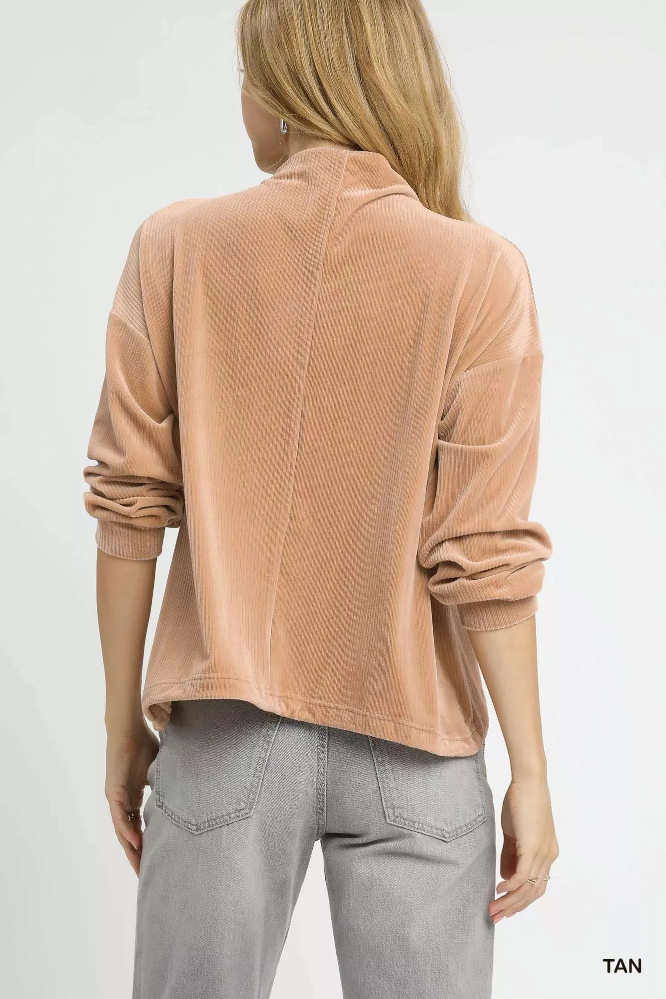 Umgee Ribbed Drawstring Hem Knit Top sold by Charming Charlie product image thumbnail 4