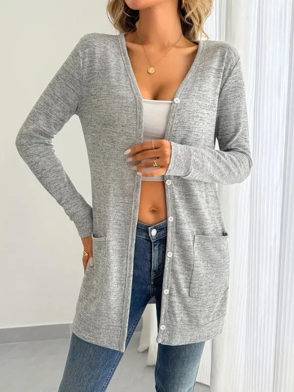 Open Front Longline Cardigan with Side Pockets sold by Charming Charlie