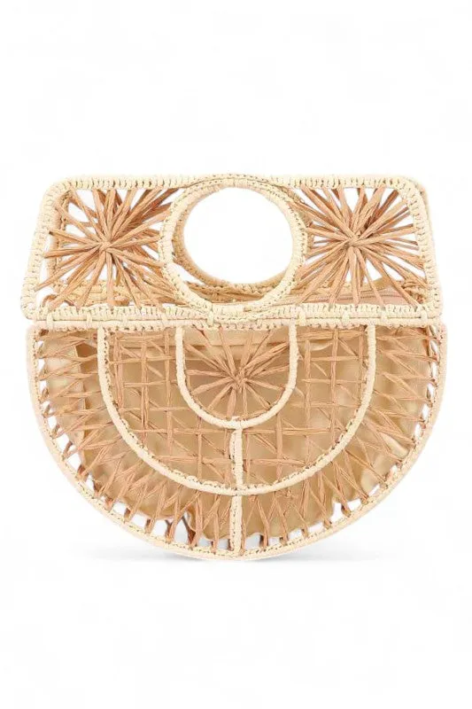 Mix Media Open Crochet Structure Bag sold by Charming Charlie