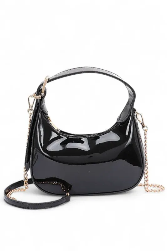 Patent Faux Leather Top Handle Swing Bag sold by Charming Charlie product image thumbnail 2
