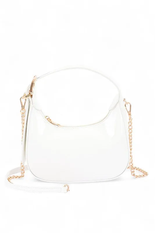 Patent Faux Leather Top Handle Swing Bag sold by Charming Charlie product image thumbnail 3