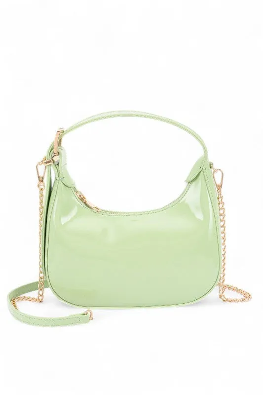 Patent Faux Leather Top Handle Swing Bag sold by Charming Charlie product image thumbnail 4