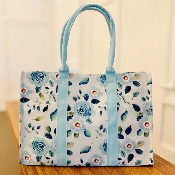 Bloom Blue Floral Couture Tote sold by Charming Charlie