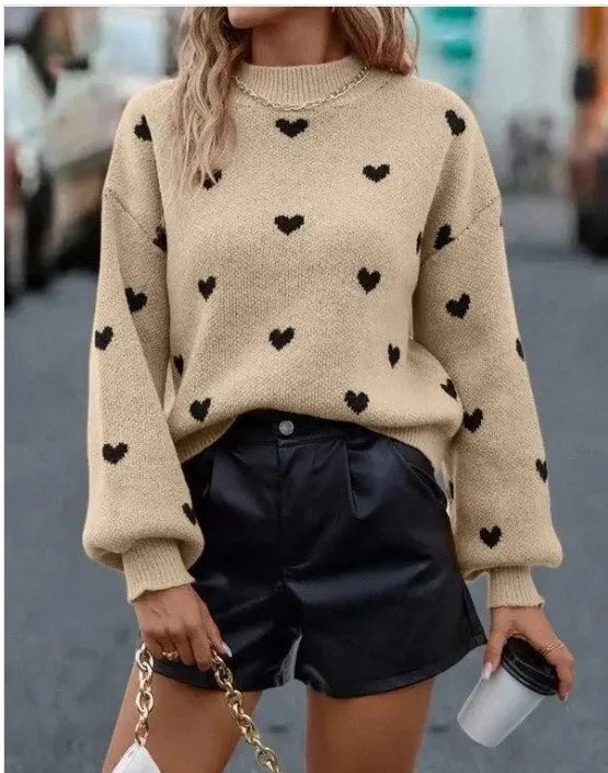 All over heart sweater sold by Charming Charlie product image thumbnail 2