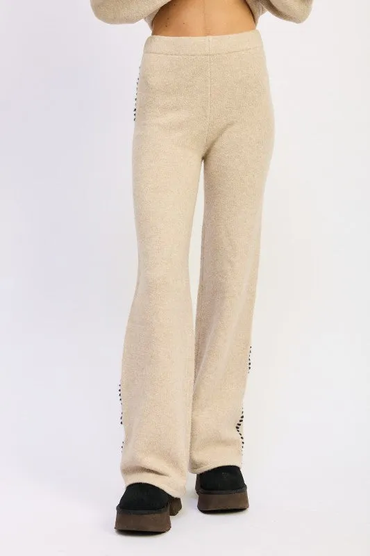 WIDE LEG PANTS WITH BLANKET STITCHING sold by Charming Charlie product image thumbnail 3