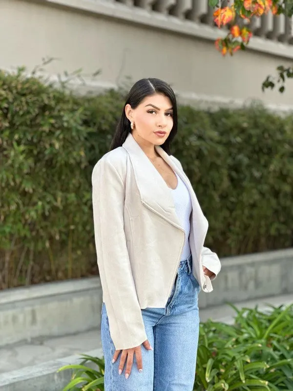 Suede Women's Biker Zip Up Jacket with Pockets sold by Charming Charlie product image thumbnail 5