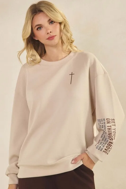 Set Your Minds Ultra Comfy Graphic Sweatshirt sold by Charming Charlie