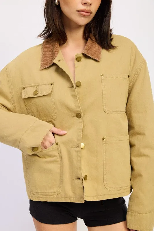 COMBO CHORE JACKET WITH POCKETS sold by Charming Charlie product image thumbnail 2