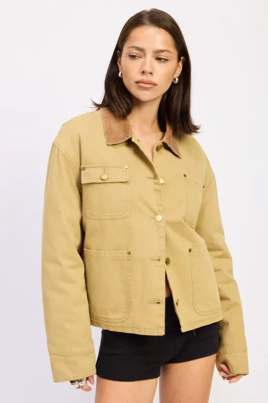 COMBO CHORE JACKET WITH POCKETS sold by Charming Charlie product image thumbnail 4