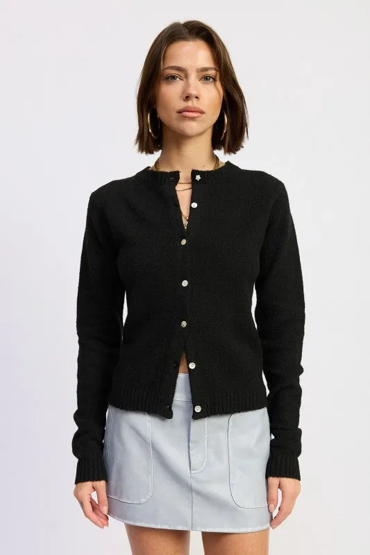 FITTED BUTTON UP CARDIGAN sold by Charming Charlie