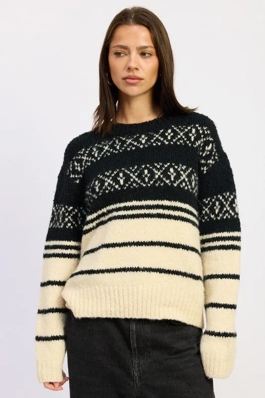 FAIR SLE STRIPED OVERSIZE SWEATER sold by Charming Charlie