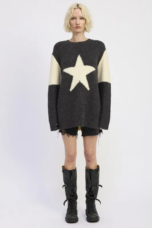 OVERSIZED SWEATER WITH STAR PRINT sold by Charming Charlie product image thumbnail 4