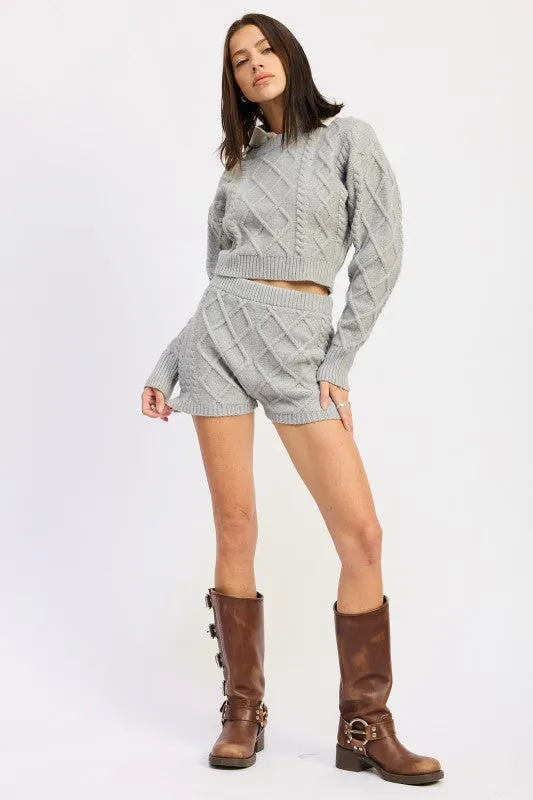 CABLE KNIT CROPPED SWEATER sold by Charming Charlie product image thumbnail 3