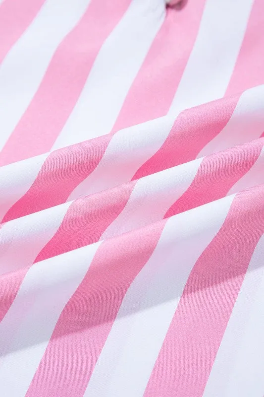 Stripe Puff Sleeve Buttoned V-Neck Blouse sold by Charming Charlie product image thumbnail 5