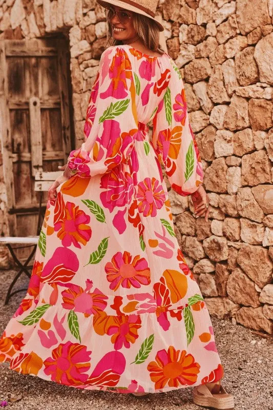 Floral V-Neck Puff Sleeve Maxi Dress sold by Charming Charlie product image thumbnail 2