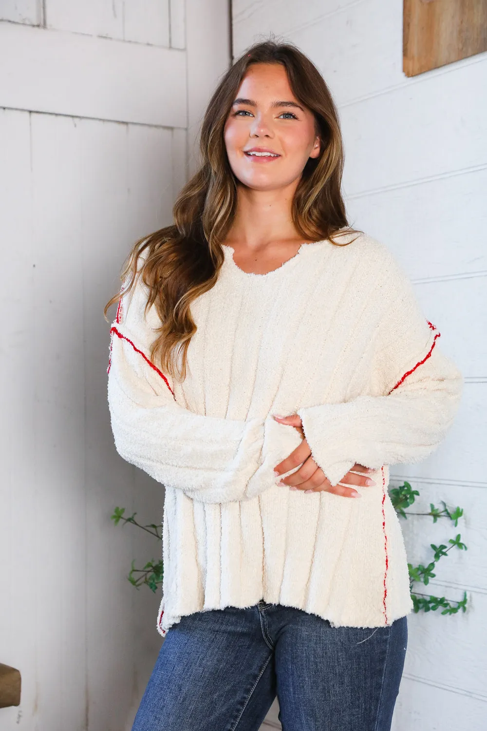 Snuggle Me Cream Thick Ribbed Sweater sold by Charming Charlie product image thumbnail 2