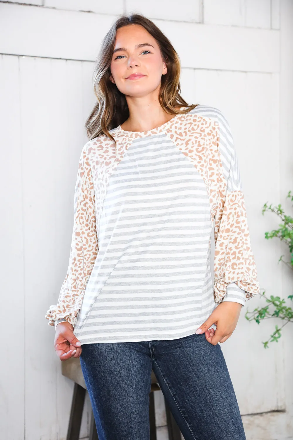 Spots and Stripe Cuffed Long Sleeve sold by Charming Charlie product image thumbnail 2