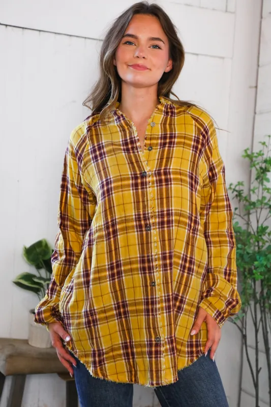 Cider Days in Plaid Button Down sold by Charming Charlie