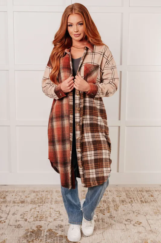 Cabin Fever Flannel Plaid Oversized Shacket sold by Charming Charlie