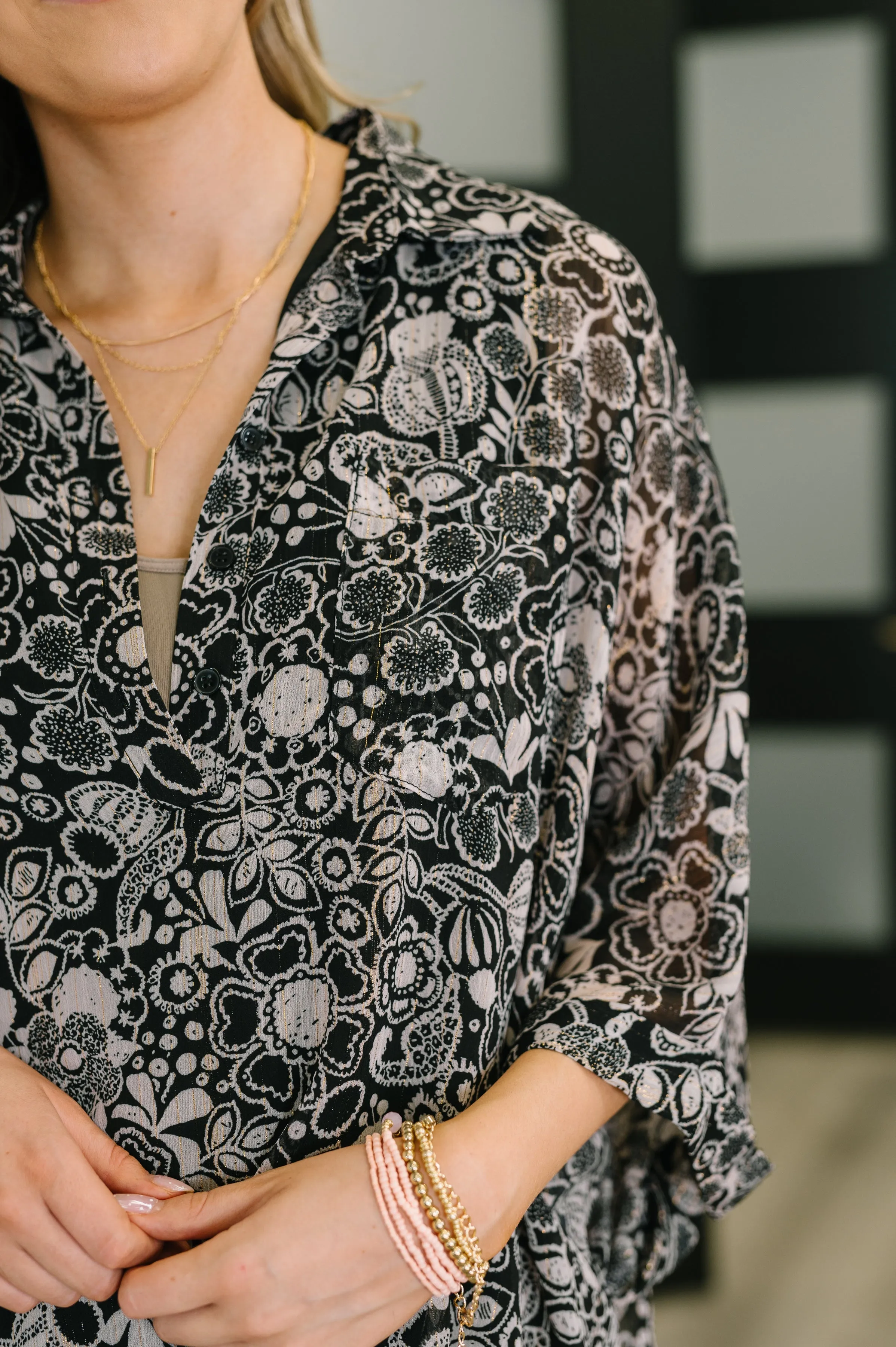 Work All Day Floral Top sold by Charming Charlie product image thumbnail 2