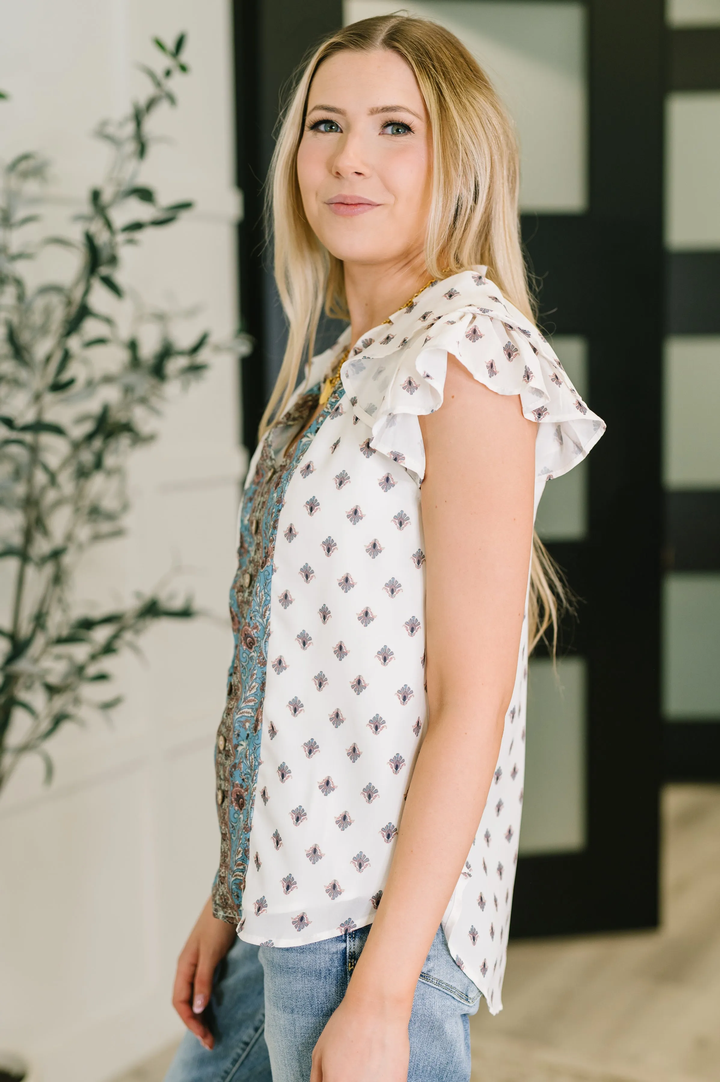 Willow Breeze Short Sleeve Blouse sold by Charming Charlie product image thumbnail 5