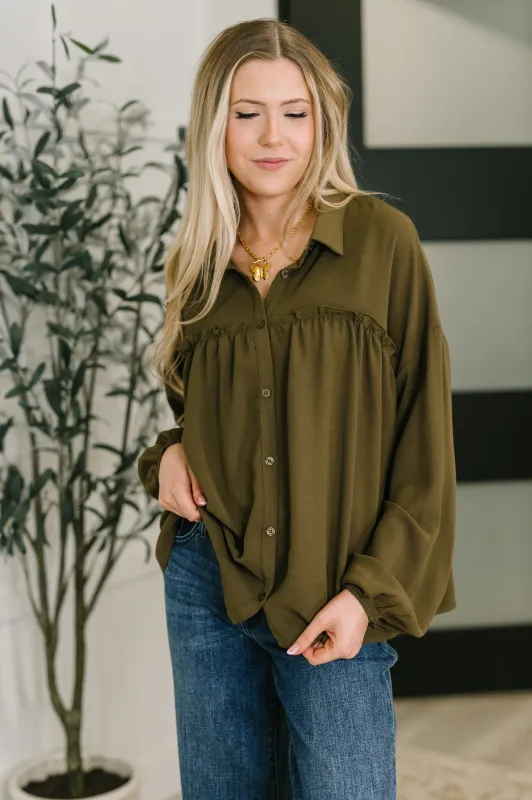 She's Got A Way Button Down Blouse sold by Charming Charlie
