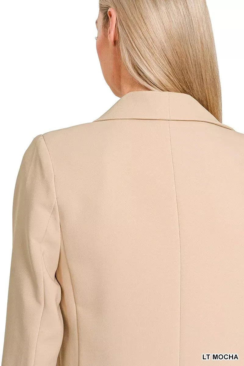 Zenana Woven Long Sleeve Blazer With Lining sold by Charming Charlie product image thumbnail 3