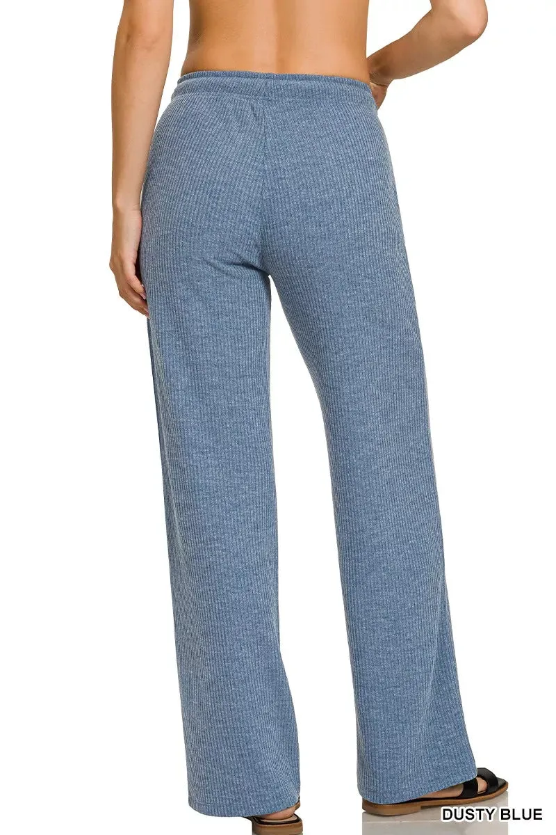 Zenana Ribbed Drawstring Lounge Pants sold by Charming Charlie product image thumbnail 3