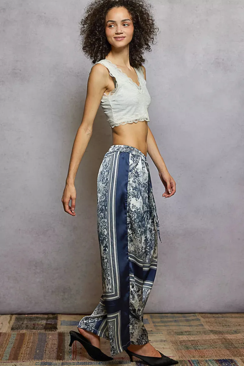 POL Floral Printed Woven Wide Leg Drawstring Pants sold by Charming Charlie product image thumbnail 5