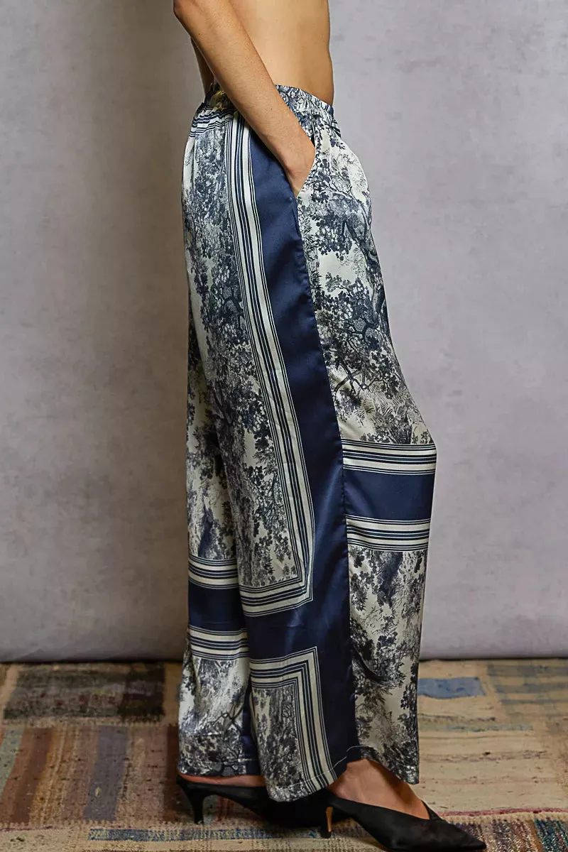 POL Floral Printed Woven Wide Leg Drawstring Pants sold by Charming Charlie product image thumbnail 2