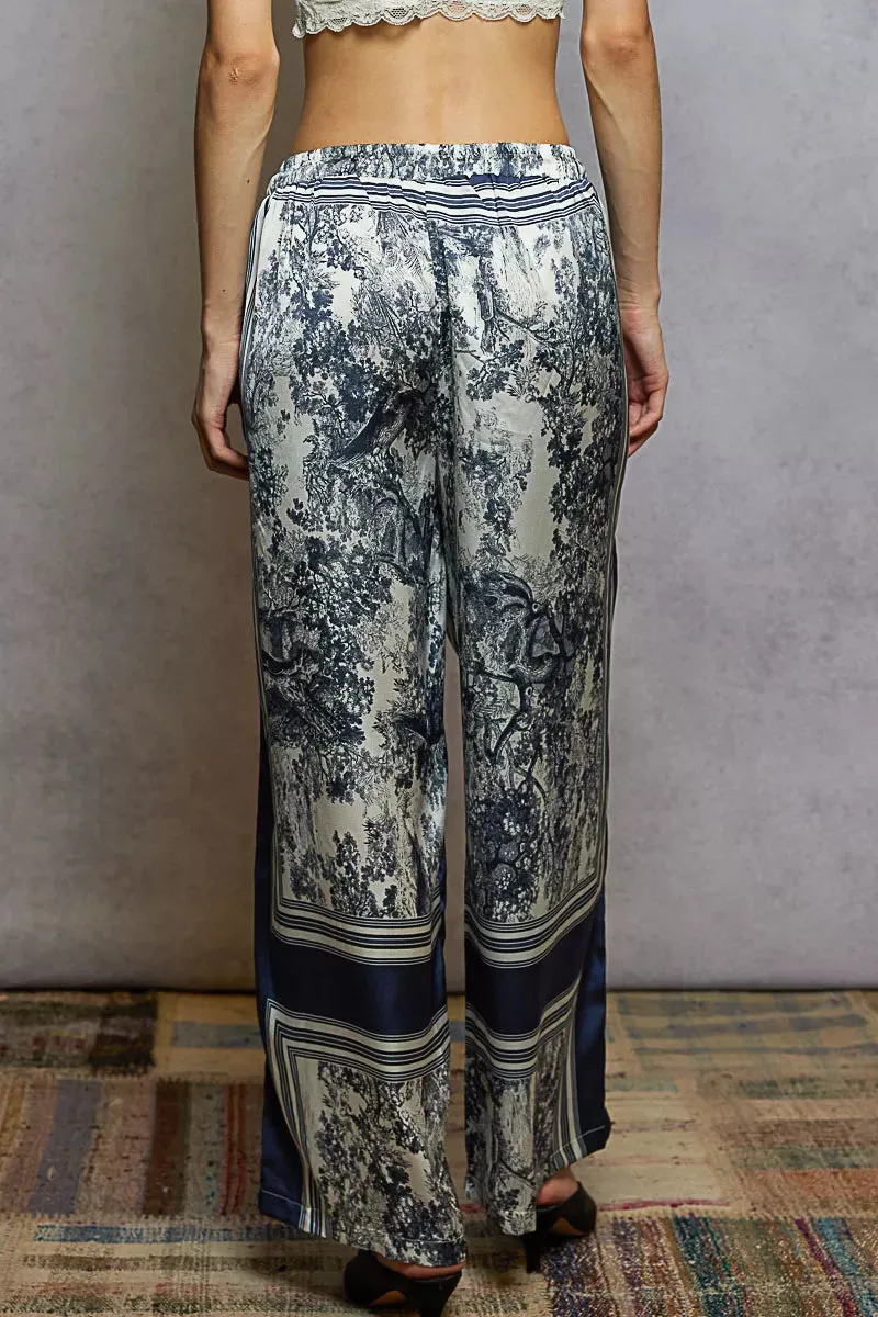 POL Floral Printed Woven Wide Leg Drawstring Pants sold by Charming Charlie product image thumbnail 3