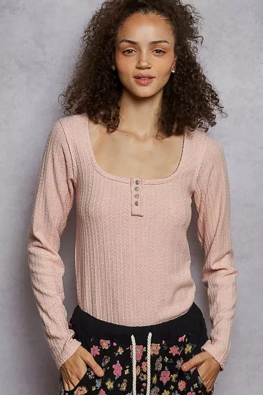 POL Square Neck Cropped Knit Top with Curved Hem sold by Charming Charlie