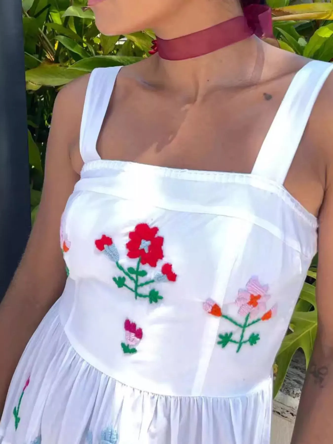 Embroidered Square Neck Tiered Maxi Cami Dress sold by Charming Charlie product image thumbnail 3