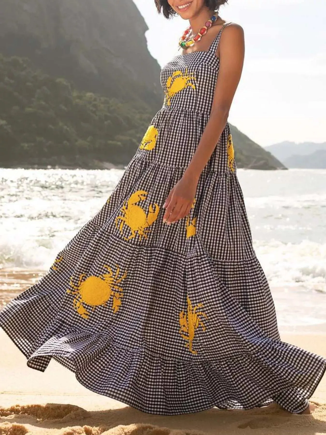 Embroidered Square Neck Tiered Maxi Cami Dress sold by Charming Charlie product image thumbnail 4