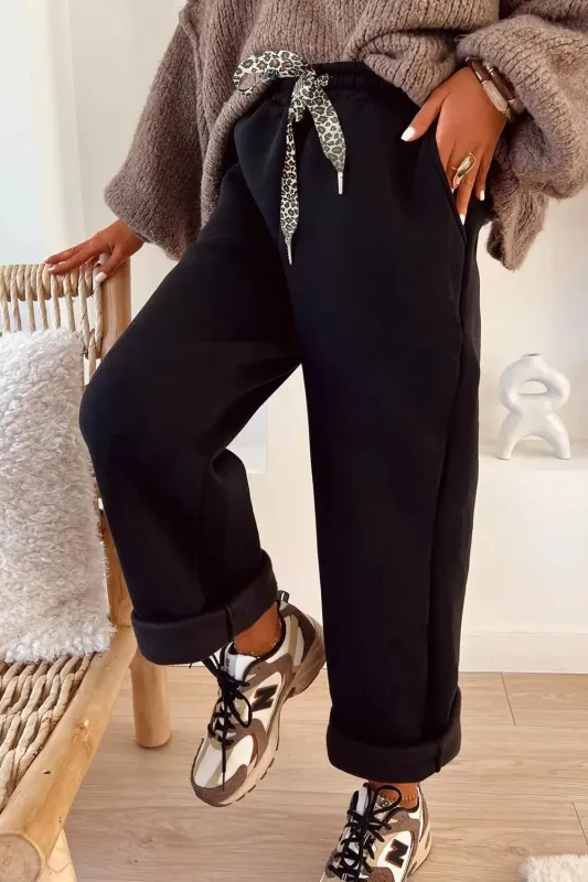 High-Waisted Straight Pants with Drawstring sold by Charming Charlie