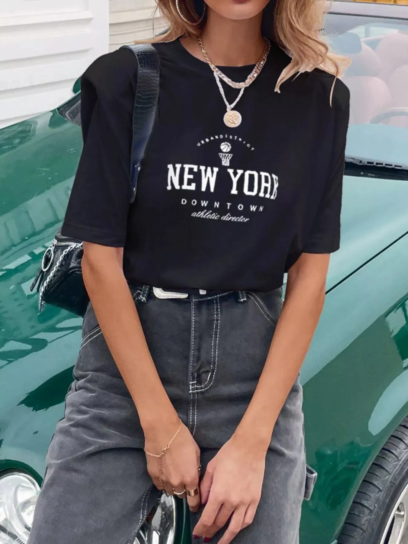 Letter Round Neck Half Sleeve T-Shirt sold by Charming Charlie product image thumbnail 4