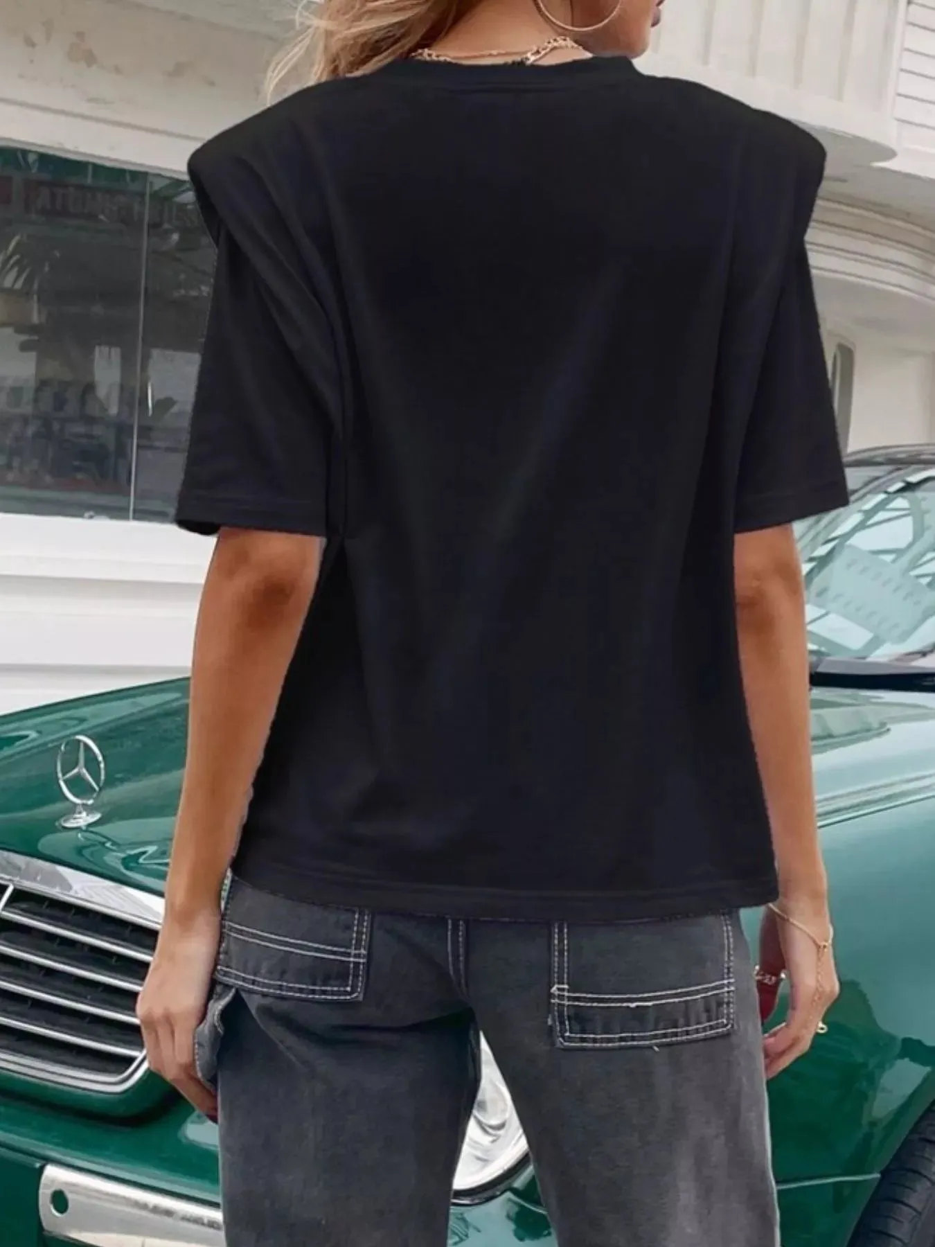 Letter Round Neck Half Sleeve T-Shirt sold by Charming Charlie product image thumbnail 5