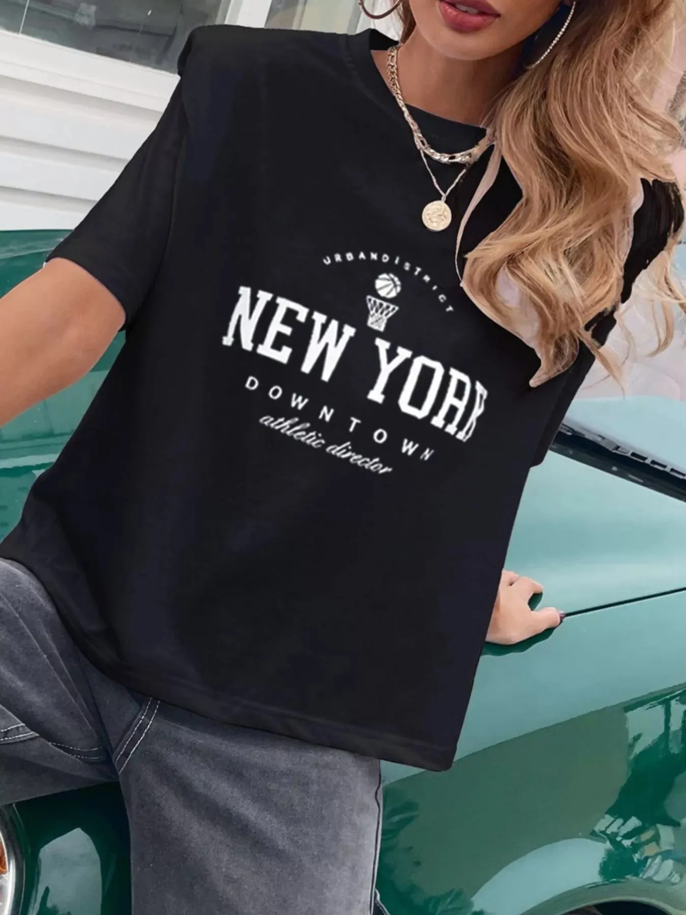 Letter Round Neck Half Sleeve T-Shirt sold by Charming Charlie product image thumbnail 3