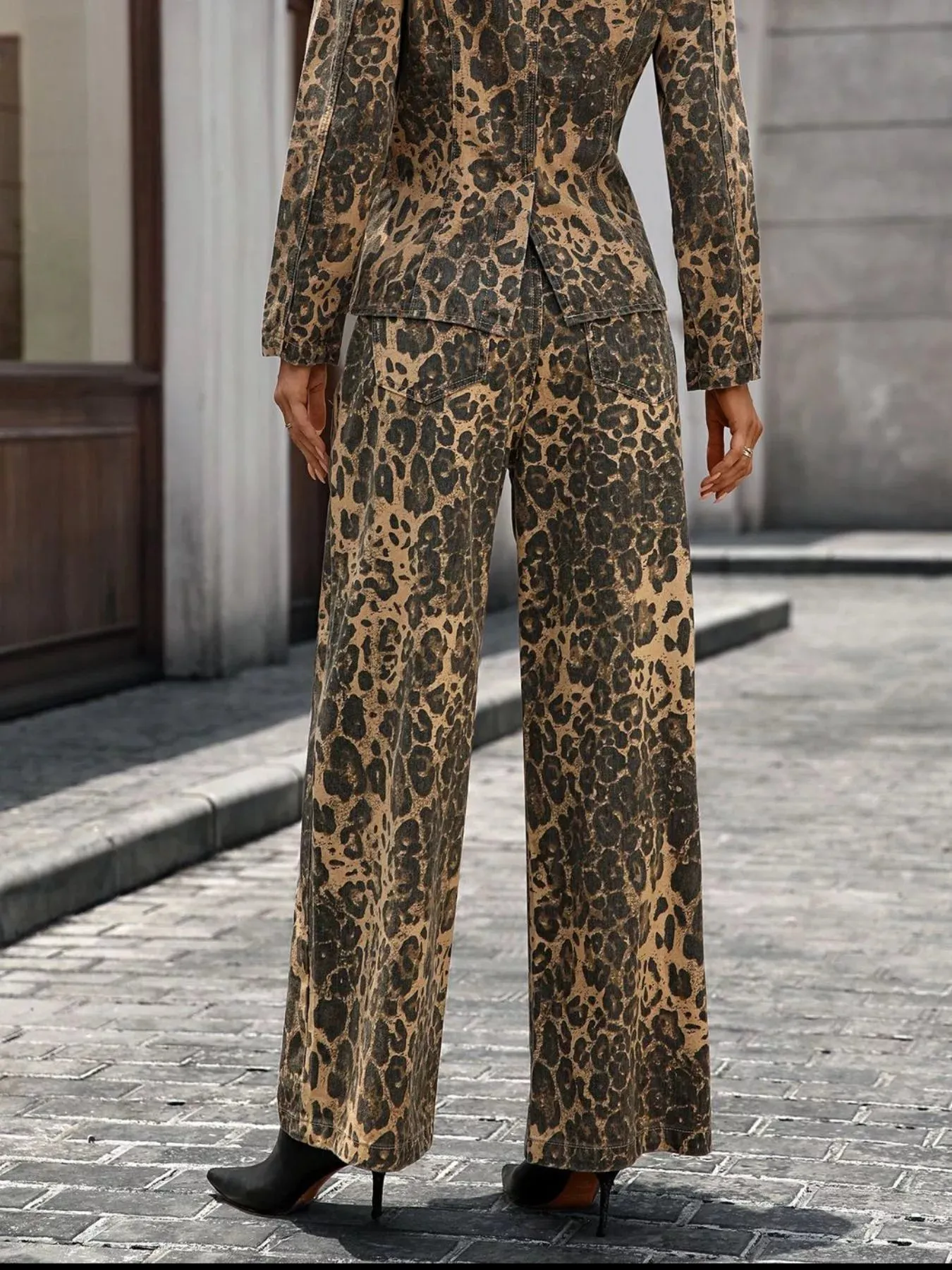 Leopard Wide-Leg Jeans sold by Charming Charlie product image thumbnail 3